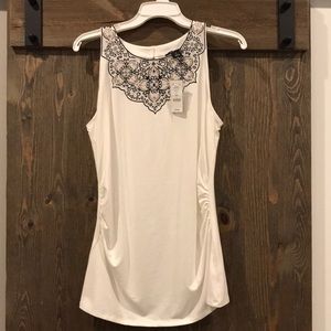 WHBM embroidered front top